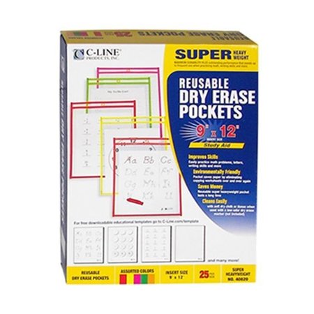 C-LINE PRODUCTS C-Line Products Inc Cli40820 Reusable Dry Erase Pockets 25- Box 40820